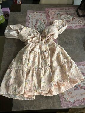 Girls Floral Pink Sundress with Ruffle Tiers